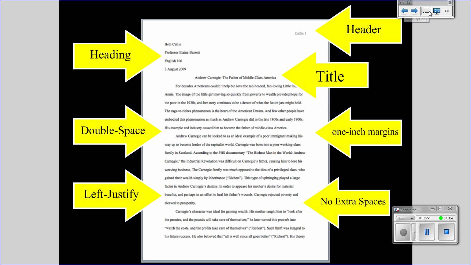 Standard college essay length