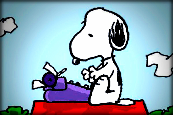 snoopy-writing