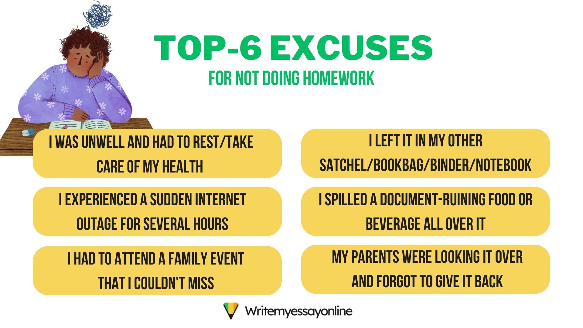 what are the best excuses for not doing homework